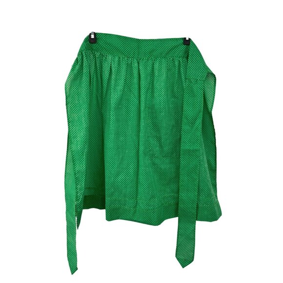 Handmade Green Polka Dot Apple Half Kitchen Apron Used - Picture 2 of 9